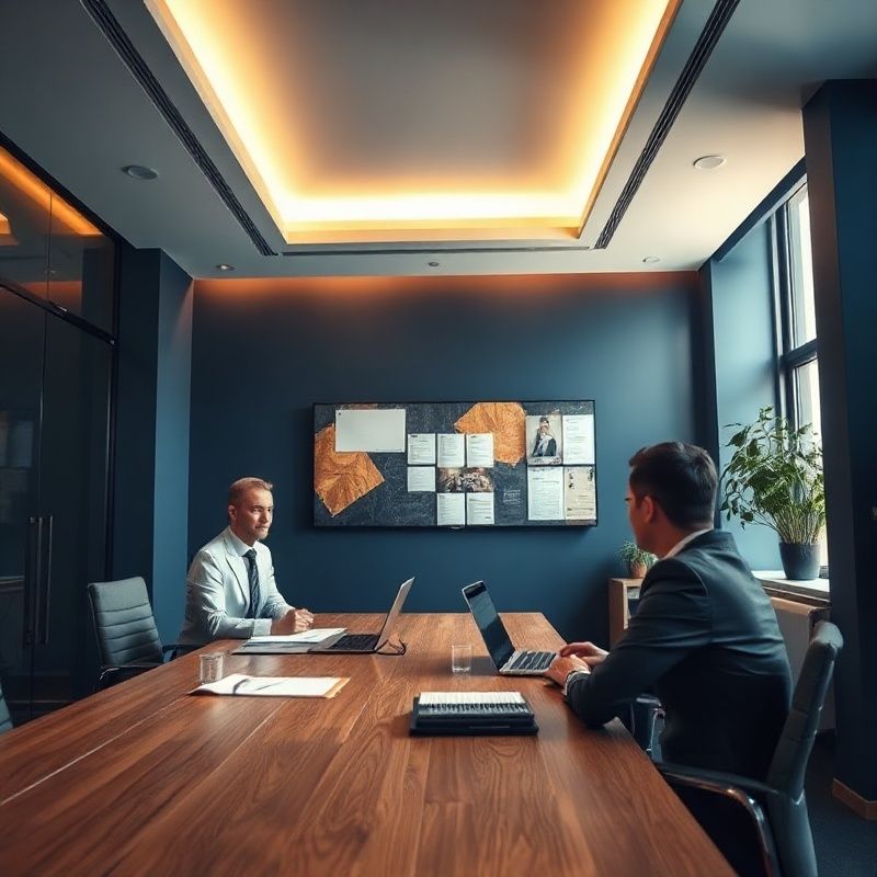 Ședință în sala de consiliu a unui birou modern, discuție despre rapoarte financiare